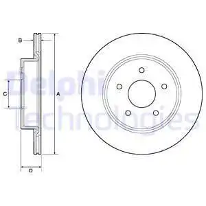 Тормозной диск DELPHI BG4779C вентилируемый , задняя ось