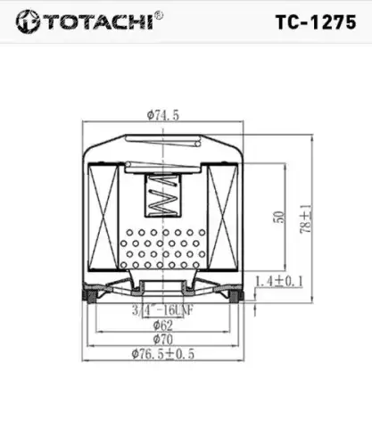 Фильтр масляный TOTACHI TC-1275