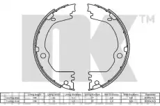 Тормозные колодки барабанные задняя ось NK 2734852