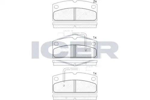 Тормозные колодки дисковые передняя ось ICER 182133
