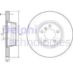 Тормозной диск DELPHI BG4458C вентилируемый , передняя ось