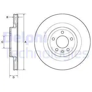 Тормозной диск DELPHI BG9146C вентилируемый , задняя ось