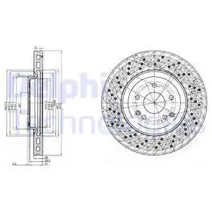 Тормозной диск DELPHI BG3985C вентилируемый , передняя ось