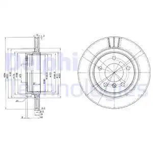 Тормозной диск DELPHI BG3530C вентилируемый , задняя ось
