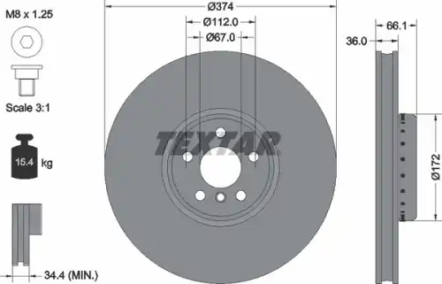 Тормозной диск TEXTAR 92290325