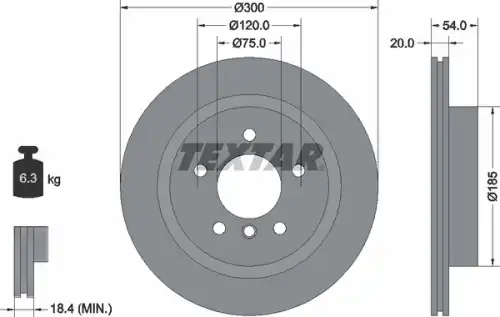 Тормозной диск TEXTAR 92196605