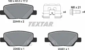 Тормозные колодки дисковые задняя ось TEXTAR 2244901