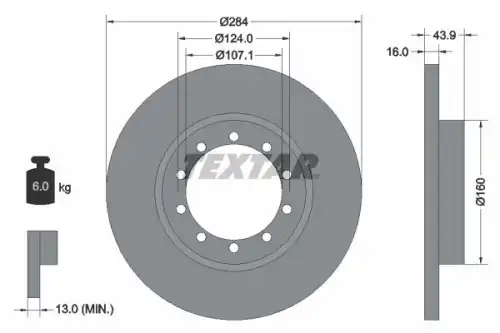 Тормозной диск TEXTAR 93242500