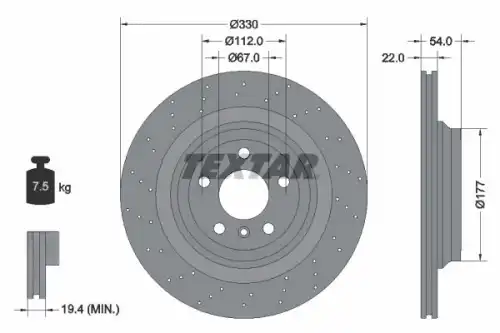 Тормозной диск TEXTAR 92254505