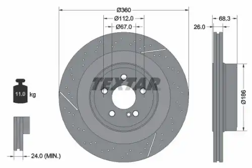 Тормозной диск TEXTAR 92283805