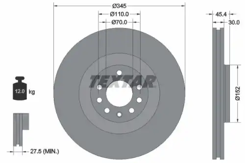 Тормозной диск TEXTAR 92242403