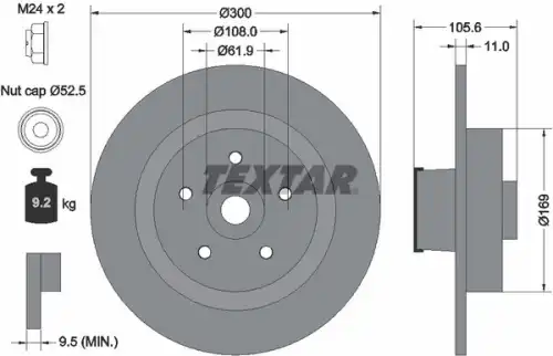 Тормозной диск TEXTAR 92252903