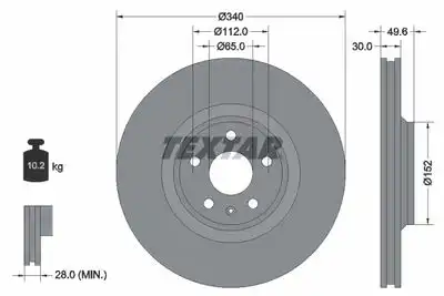 Тормозной диск TEXTAR 92160505