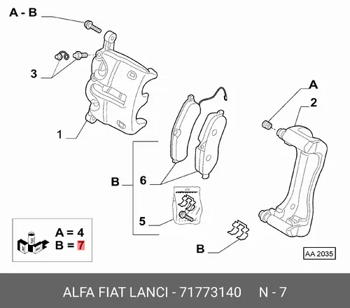 Тормозные колодки дисковые ALFA ROMEO 71773140