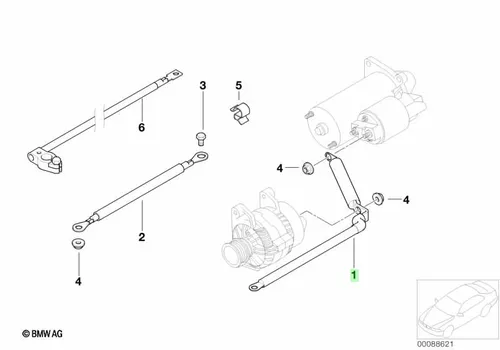 Провод генератор-стартер-вывод B+ ! \BMW 1' E81, E82, E87, LCI, E88, 3' E90, E91, E92, E93, X1 E84 12 42 7 570 254