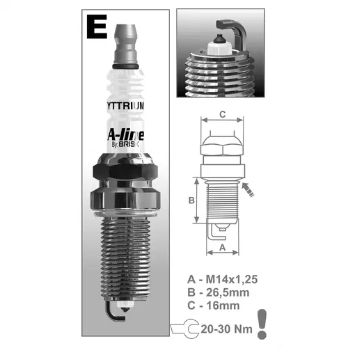 Свеча зажигания BRISK ER15YPY-1