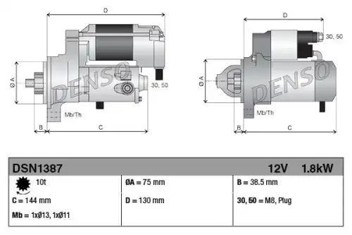Стартер DENSO DSN1387