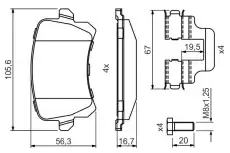 Тормозные колодки дисковые задняя ось BOSCH 0 986 494 731