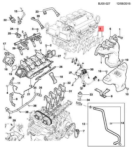 Прокладка коллектора GM 96830682