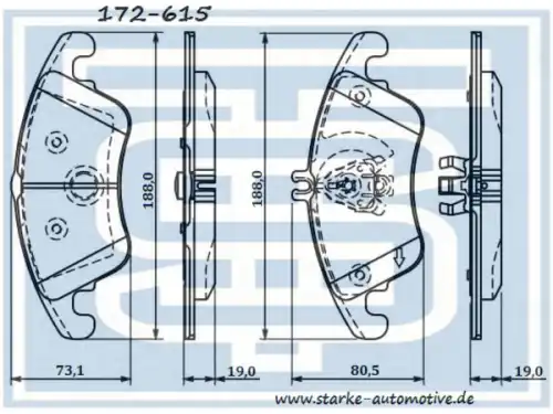 Тормозные колодки дисковые STARKE 172615