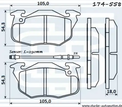 Тормозные колодки дисковые STARKE 174558