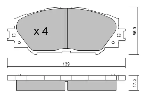 Тормозные колодки дисковые AISIN BPTO1004