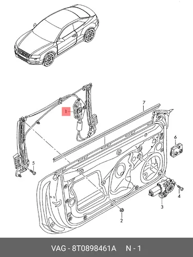 Стеклоподъемник 8T0898461A VAG