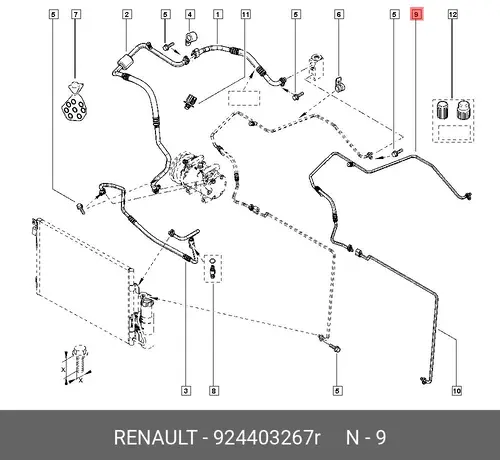 трубка кондиционера! \ Renault Duster 12> 924403267R