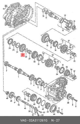 Шестерня КПП VAG 02A311261G
