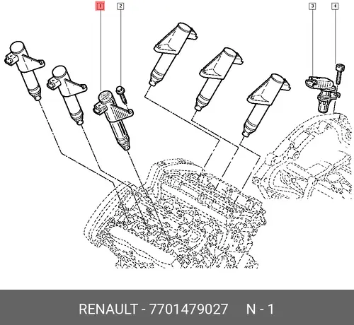Катушка зажигания RENAULT 77 01 479 027