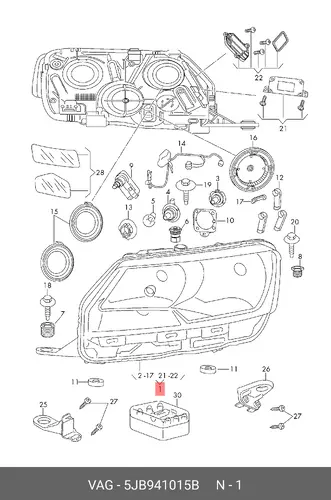 Фара VAG 5JB941015B
