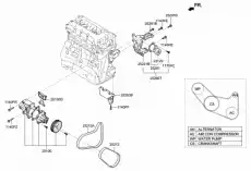 НАТЯЖИТЕЛЬ РЕМНЯ ГРМ 252812GGB1 HYUNDAI