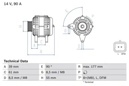 Генератор BOSCH 0 986 083 190