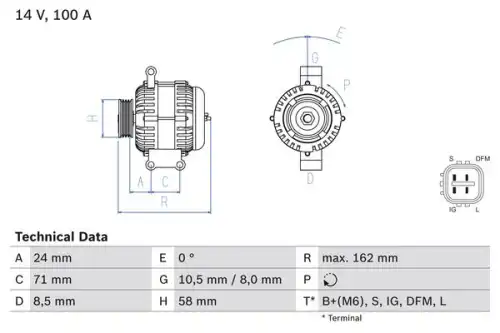 Генератор BOSCH 0 986 082 080