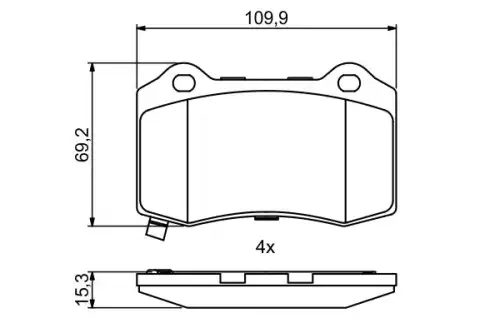 Тормозные колодки дисковые задняя ось BOSCH 0 986 494 708