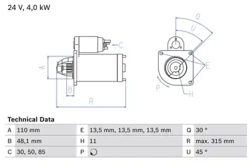 Стартер BOSCH 0 986 025 890