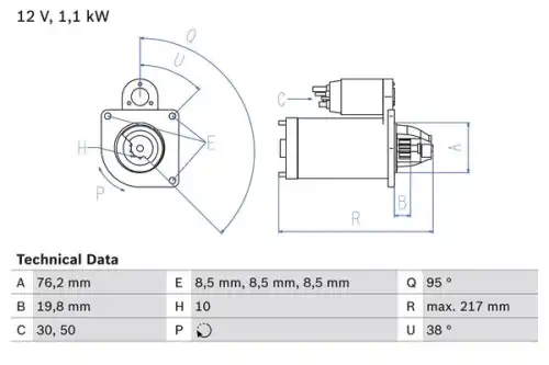 Стартер BOSCH 0 986 029 150