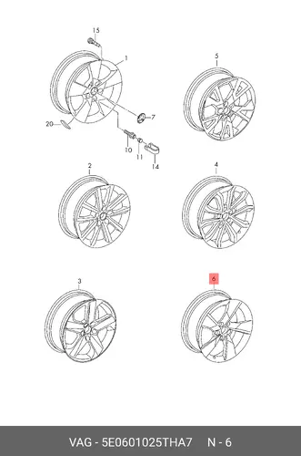 WHEEL 5E0601025T HA7 VAG