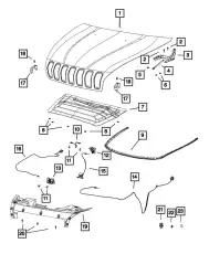 Трос открывания капота 68103166AB CHRYSLER