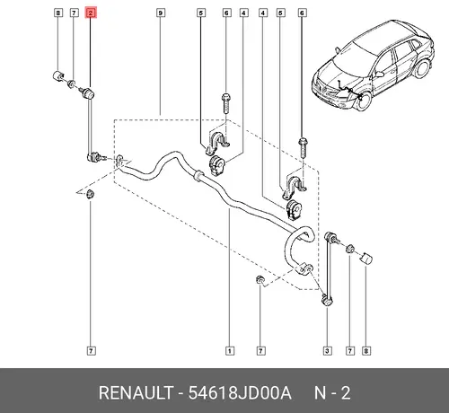 Тяга стабилизатора RENAULT 54 61 8JD 00A
