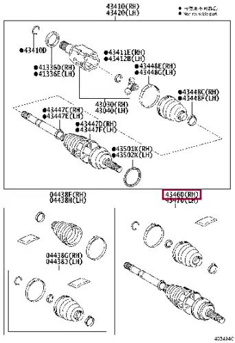 ВАЛ ПРИВОДНОЙ 43460-09Y61 TOYOTA / LEXUS