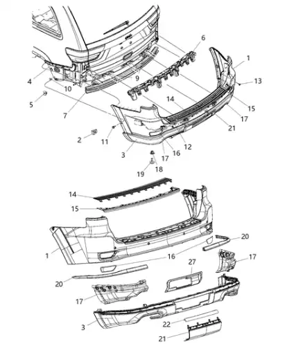 Усилитель бампера MOPAR 04578827AG