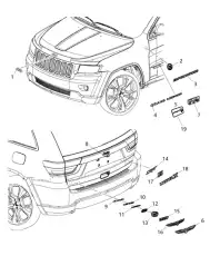 Эмблема капота JEEP (хром) 05182390AB MOPAR