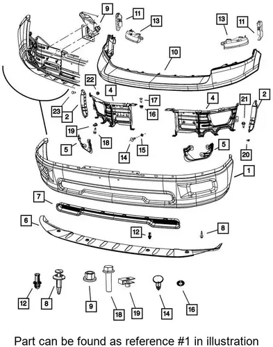 Накладка бампера переднего 68088188AA MOPAR