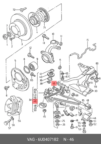 Рычаг подвески VAG 6U0 407 182