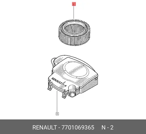 Фильтр воздушный RENAULT 77 01 069 365