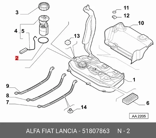 51807863 CHRYSLER Кольцо уплотнительное 51807863 FIAT
