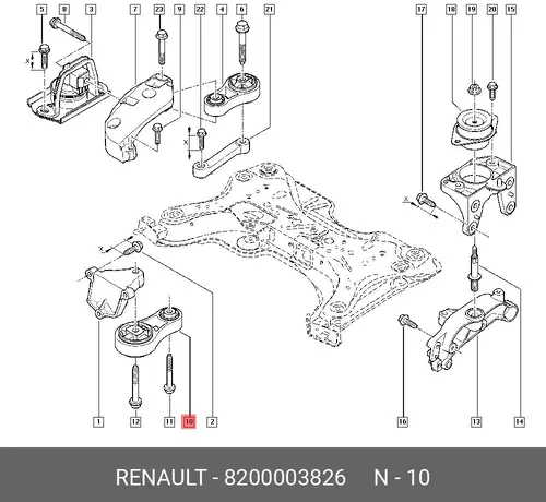 Подушка крепления двигателя RENAULT 8200003826