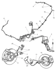  Шланг тормозной задний левый 4879283AA MOPAR