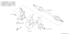 28313SC011 Кулак передний левый SUBARU
